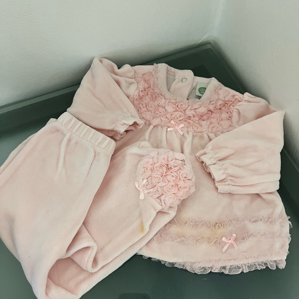 Little Me Soft Pink Floral Set